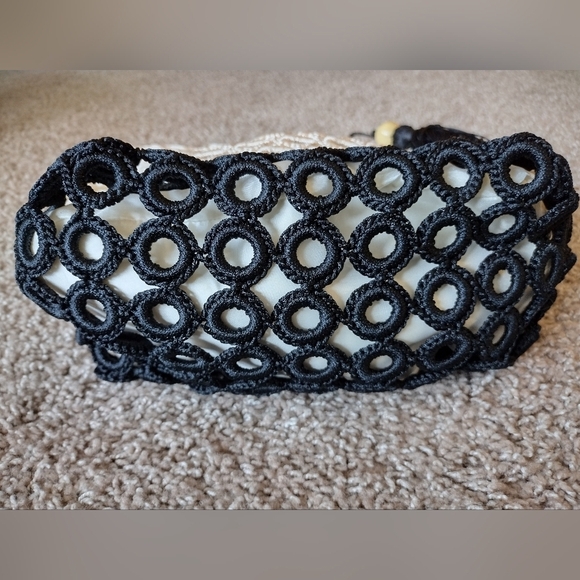 Studio Collection Crochet Tote Bag with Woven Handle - Picture 7 of 12